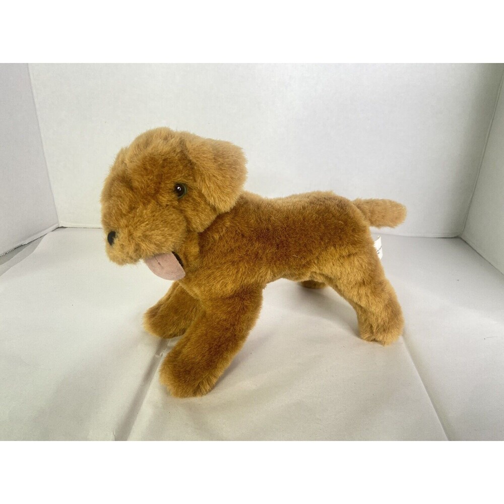 Fannys Play House Dog Puppy Plush Stuffed Animal Toy Tongue Out Tan Brown
